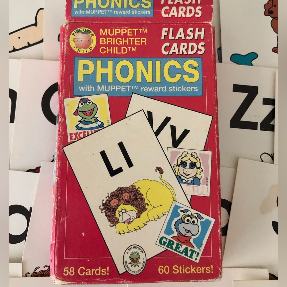 vtg 1993 American Education Publishing Muppet Brighter Child Flashcards